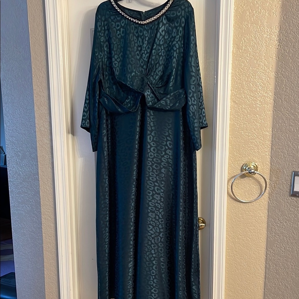 SHEIN dark teal/greenish  Long Sleeve Dress, size 3X - Picture 6 of 14